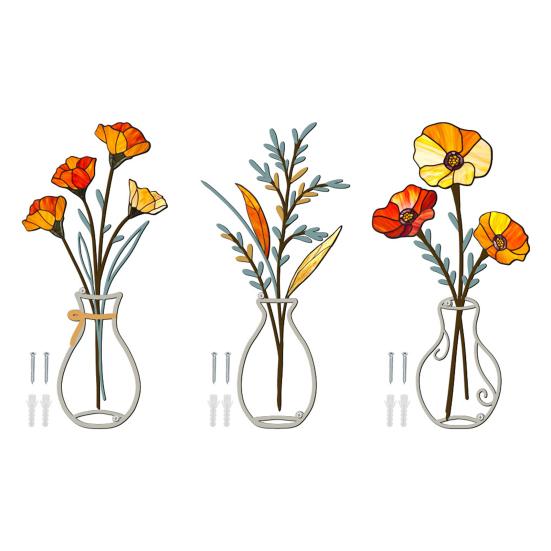 

3 шт./компл. металлическая ваза для цветов, настенная скульптура, 3D, полая железная проволока, ваза для растений, настенное украшение для дома, офиса, гостиной, ванной комнаты, кухни, настенный художественный знак A