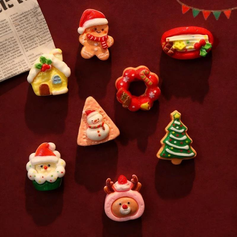 10/20/30/40/50Pcs Santa Claus Snowman Christmas Tree Decoration Children'S Toys For Gift Mixed Resin Christmas Fridge Magnets