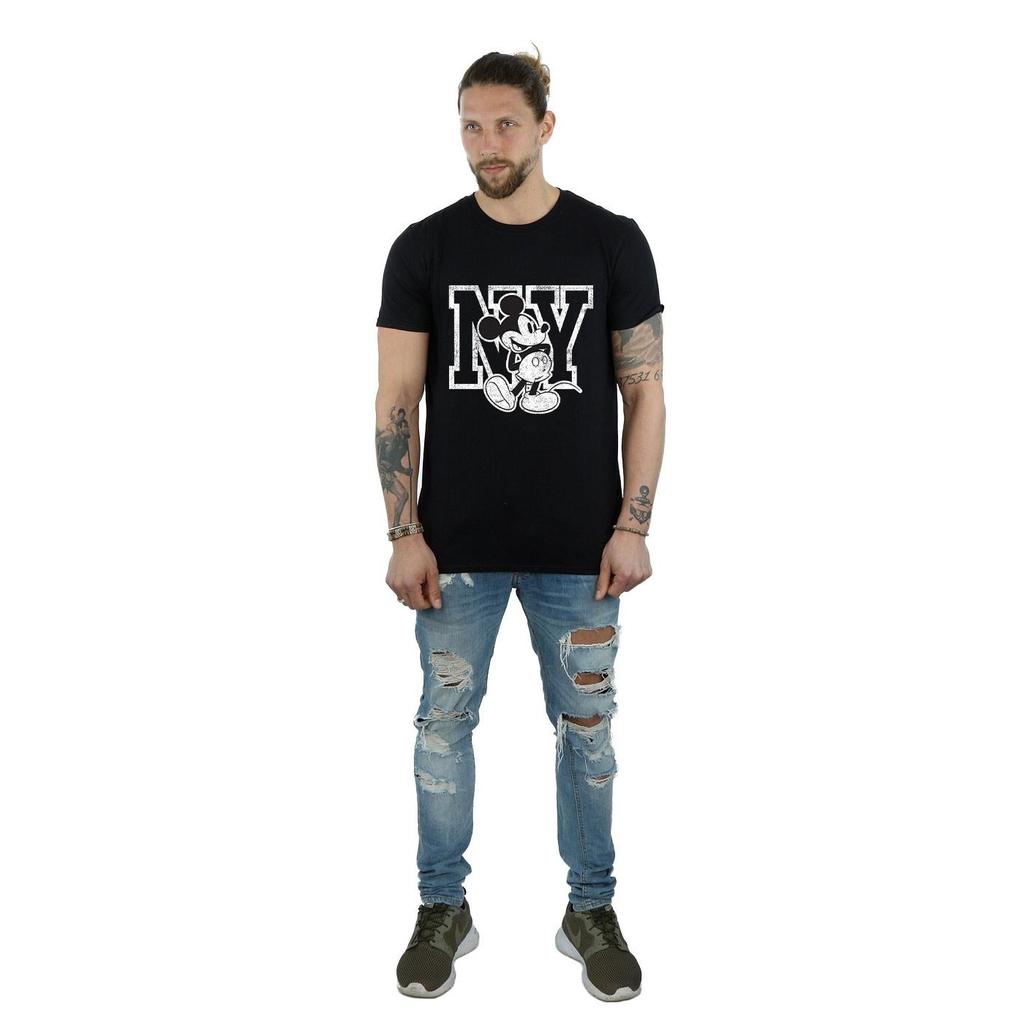 Disney Mens Mickey Mouse NY Kicking T-Shirt