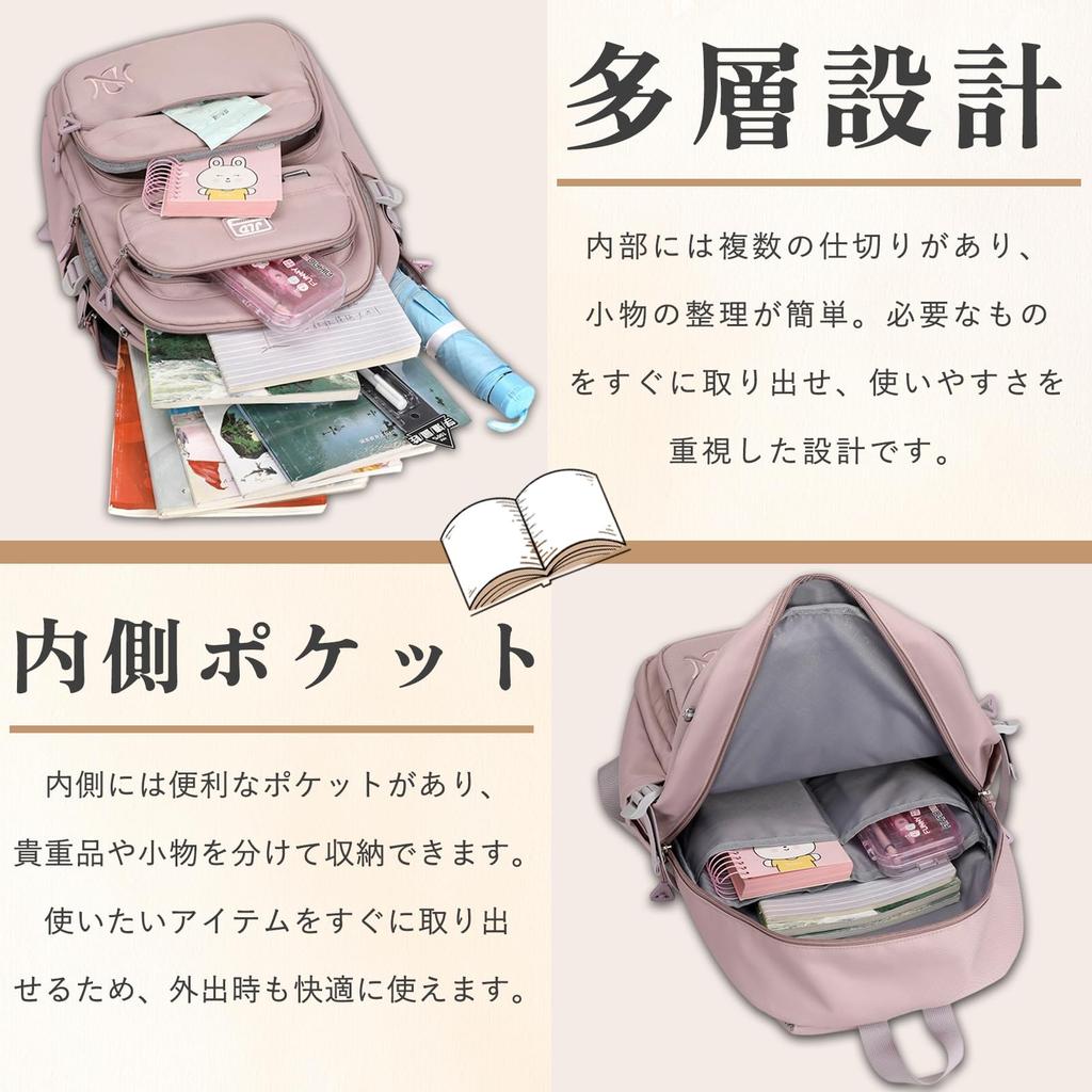 HeiDiga Plecak Dużej Pojemności do Szkoły Podstawowej i Średniej Koreański Mieści Idealny na Zewnątrz i Czarny Uczennice, Popularny, Lekki,