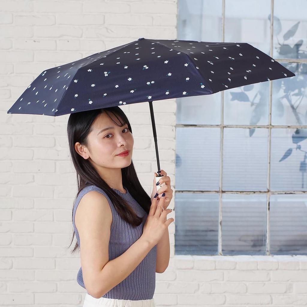 Nifty Colors Folding Petit Fleur Automatic Mini 2488NV Umbrella, Light-Shielding 50,