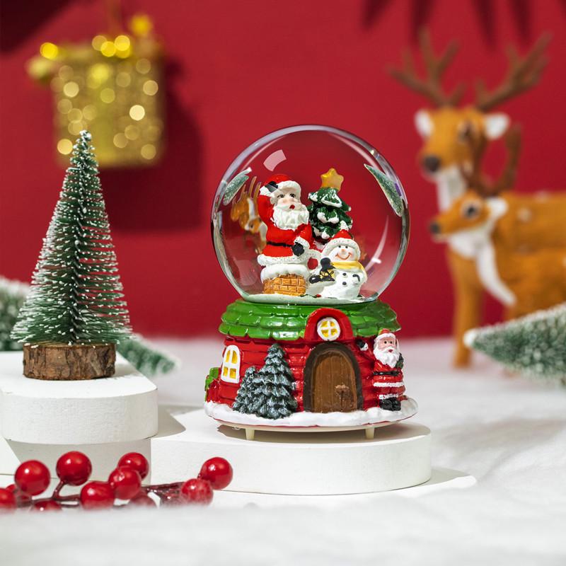 Christmas New Arrival Luminous Snowman Crystal Ball Glass Ornament, Christmas Eve Gift for Kids