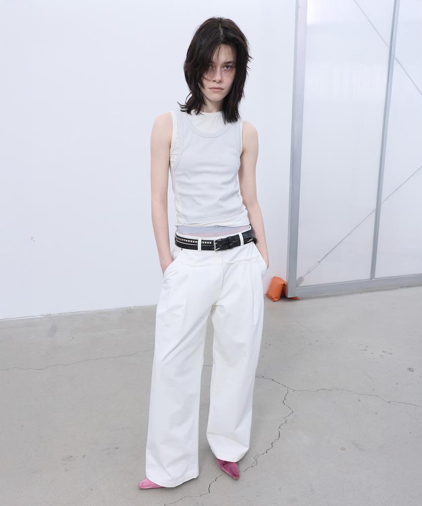 LCDC™ Frayed Line Detail Pants (White)