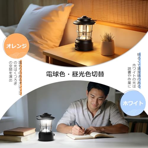 Lepro Lantern, USB Rechargeable, Retro LED Lantern, Stylish Camping Lantern with Antique Style, Perfect for Solo Camping [High Brightness, Switchable