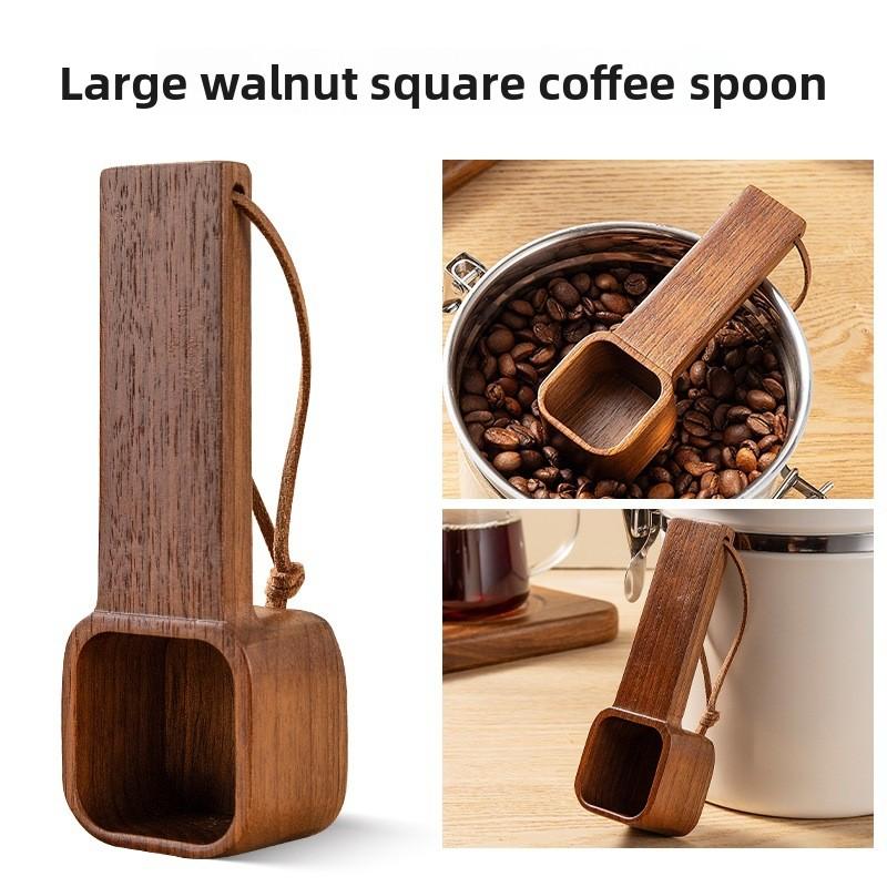 Kaffeelöffel aus Massivholz Messlöffel für Kaffeebohnen Kaffeepulver Holzmesslöffel Japanische Walnuss Langer Griff Kurzer Griff Kaffeelöffel 10g