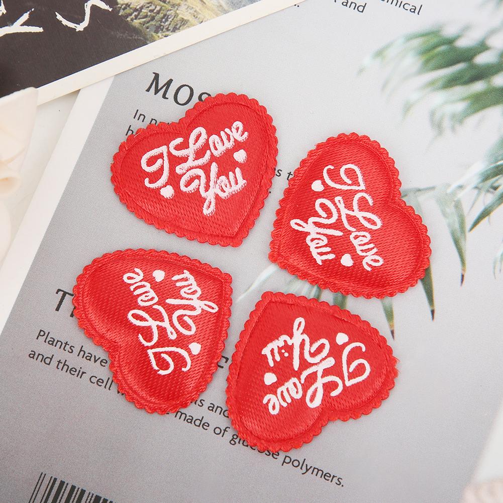 100 Stück Beutel Polyester Schwamm Herzform Deko Valentinstag Hochzeitsfeier Dekoration Ornament(rot )