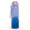 1PC Blue Jellyfish Coral Ocean Scene Print 750ml Color Plastic Sports Water Bottle Leakproof Flip Straw Lid Suitable for Sports Office Home Use