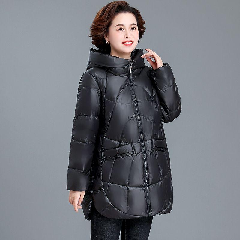 Wintermantel Daunen Baumwolljacke mit zusätzlichem Samt Baumwolljacke Damen Mittel bis lang Baumwolljacke