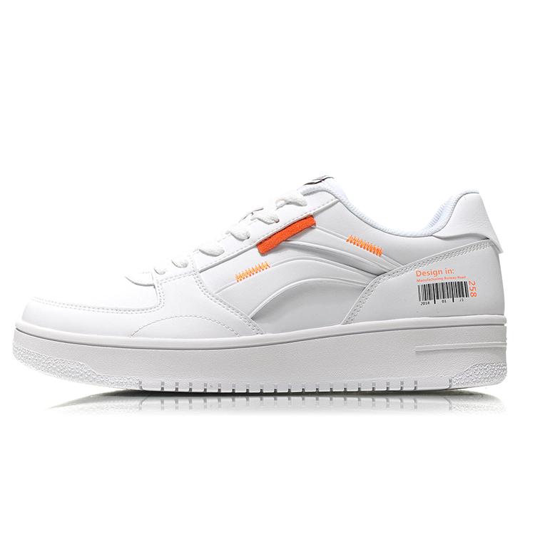 New LINING Skateboard Shoes Men Low Top White/Orange AGCN357-1
