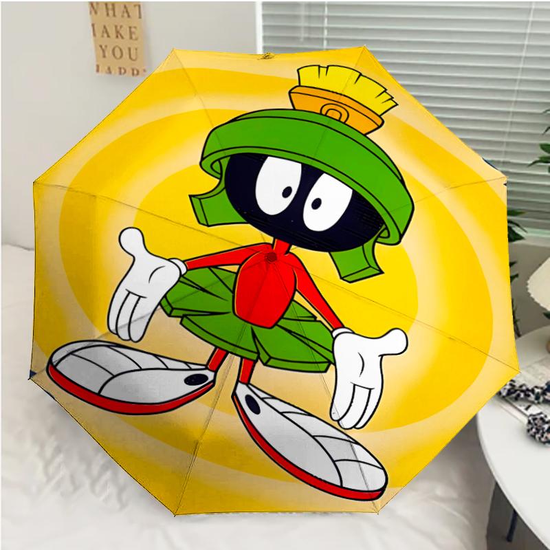 Marvin the Martian1 Print Automatic Umbrella, 8 Rib Iron Frame, Plastic Handle, Suitable for Outdoor Travel &Daily , Ideal Gift