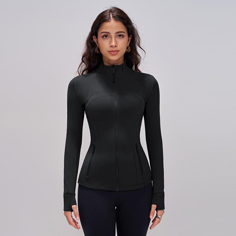 Women s Lycra Zippered Yoga Jacket: Autumn/Winter Long Sleeve Fitness Top Medium