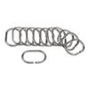 Set of 12 Anthracite Plastic Shower Curtain Rings