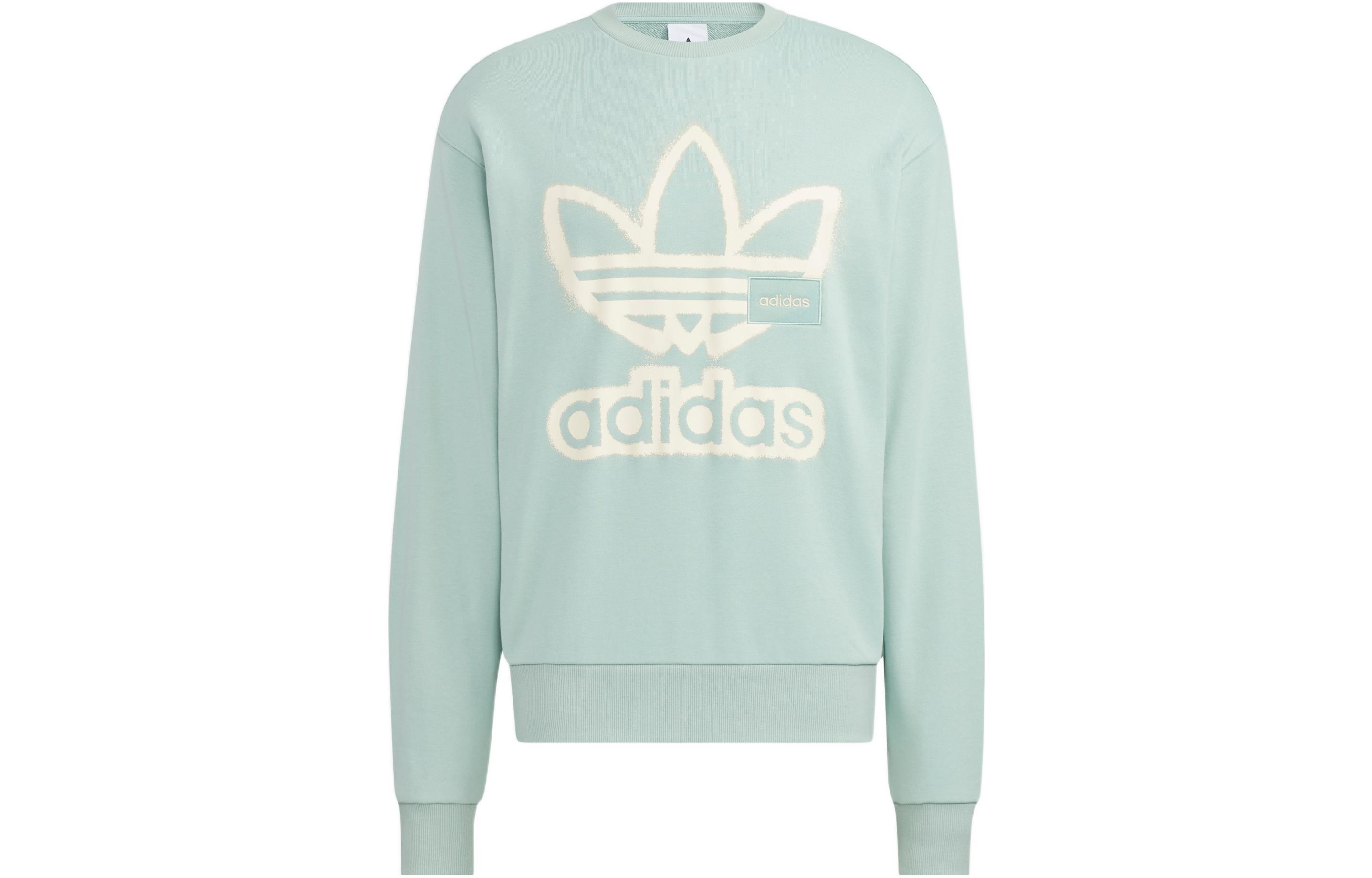 Adidas Originals Sweatshirts Unisex Cyan Crew Neck Moderate Regular HS1996 XL