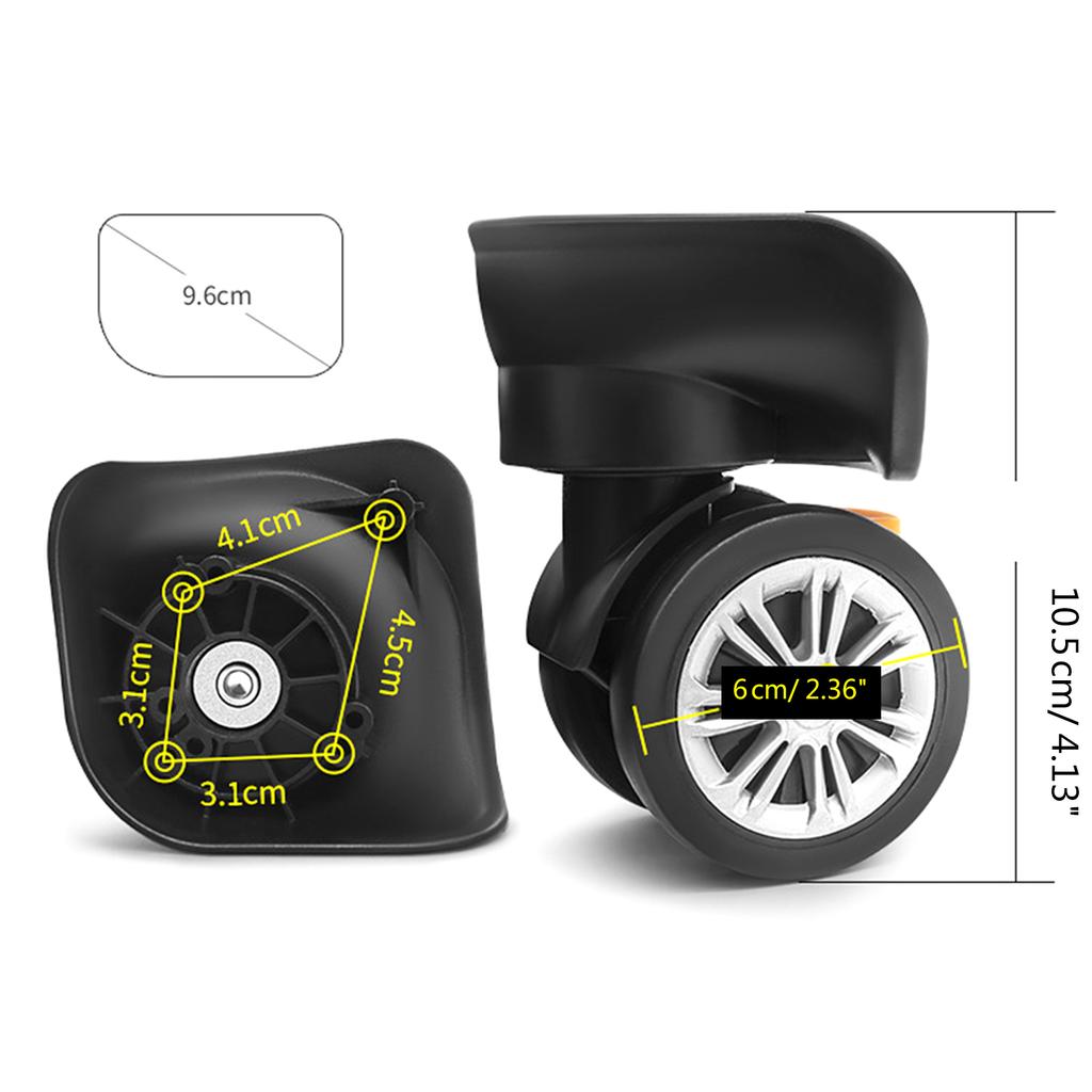 2Pcs Trolley Casters Replacement Heavy Duty Roller Wheel for Luggage Box Suitcase 360 Degree Swivel Kit Silent Wheel