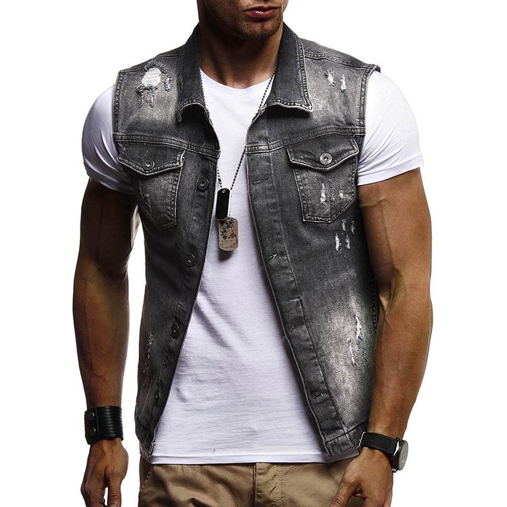 Buy Men Autumn Winter Destroyed Vintage 