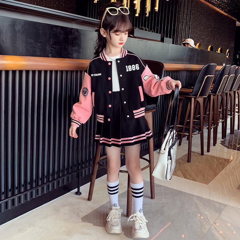 

Девичьи модные бейсбольные костюмы на весну/осень для возраста 6-9 лет 130 cm