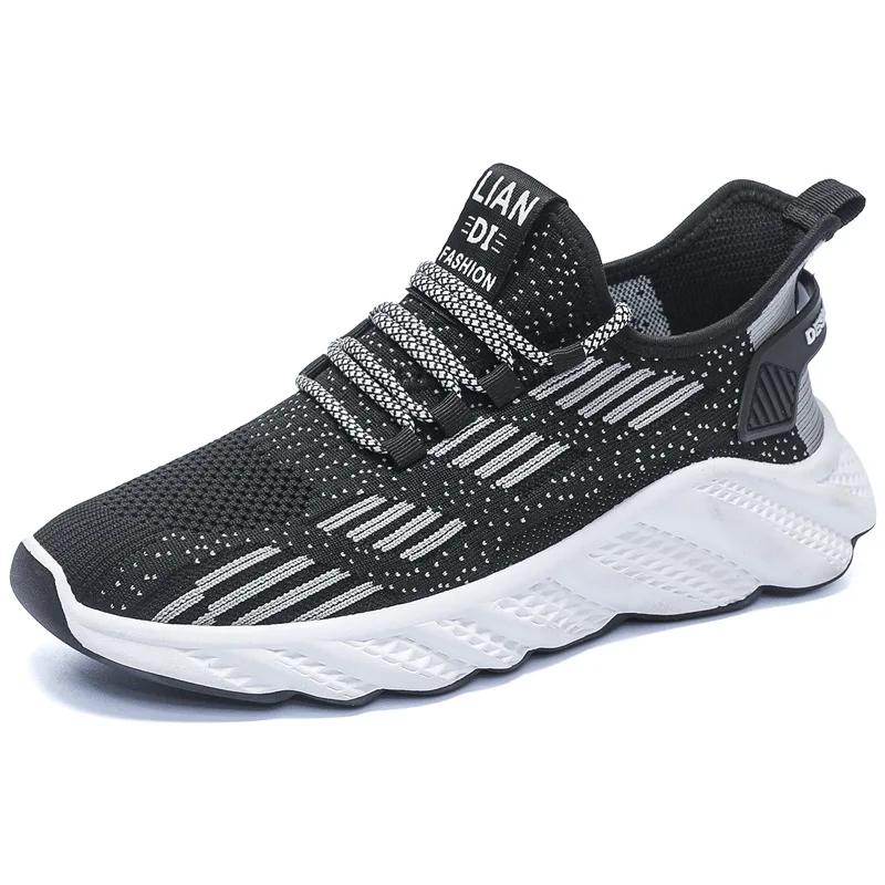 Fashion Spring 2025 New Breathable Men's Sneaker Shoes Mesh Men's Shoes Casual Fly-woven Running Shoes