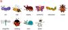 English word cards Flashcards, (Insects) Postcard size