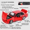 1:24 M3 GTR E46 Racing Car Model Toy Alloy Body Rubber Tires Music Light Sports Cars Doors Opened Models Toys Collectible Item