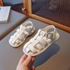 Gladiator Children Sandals Girl Soft Princess Shoes Retro Brown Roman Sandal Outdoor Braided Shoe Beige Kids Shoets Weave G03223