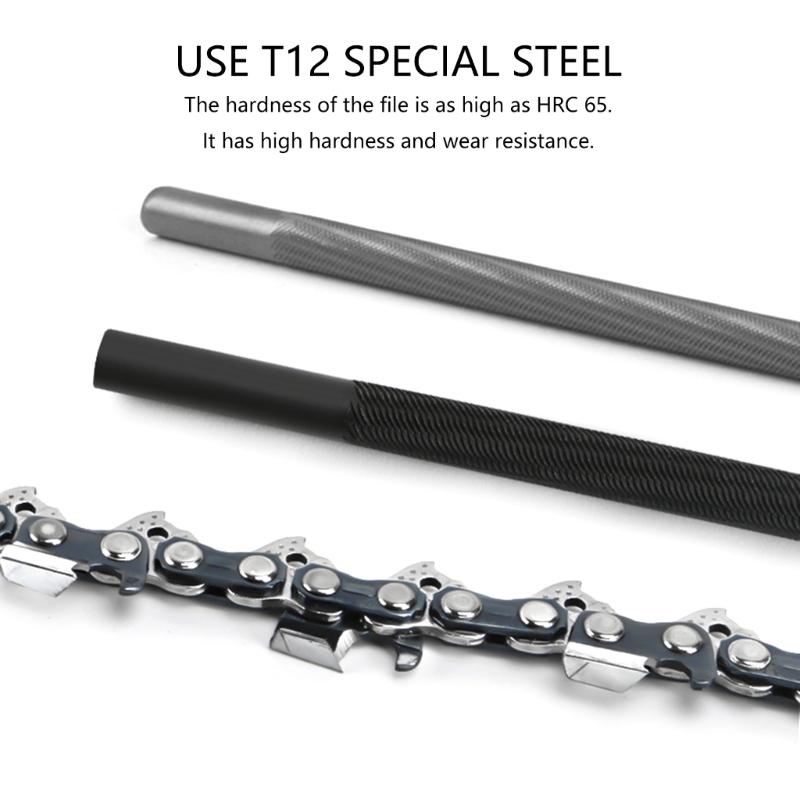 Professional Chainsaw File Set Strong Round Files 3.2mm 4.0mm 4.8mm 5.5mm Cut Chains Includes Storage for Sharpening