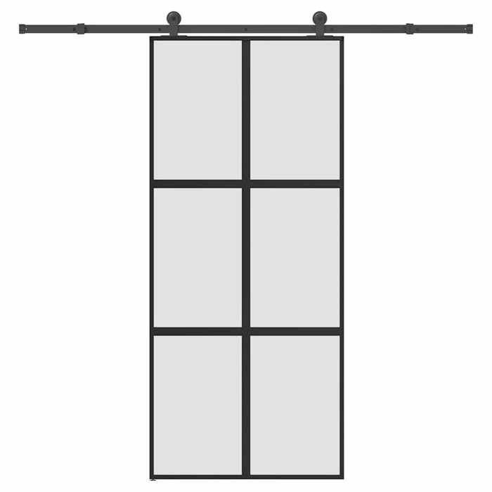 VidaXL Sliding Door Hardware Kit Tempered Glass Aluminum, Sliding Door On Rail, Sliding Door 3332963