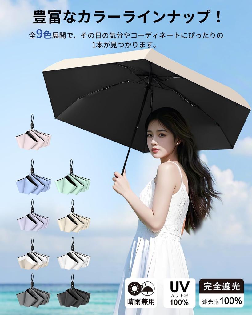 Folding Parasol Lightweight UV Light Folding Heat Reflective Cooling Automatic Opening and UV Suitable for Sunny and Rainy and Birthday Gift JIS