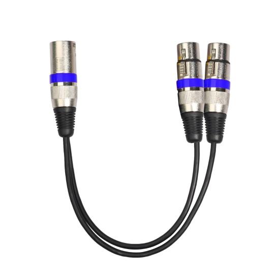 30cm audio kabel s antivibračním efektem, vyvážený přenos, zinková slitina, 2 v 1 XLR samec-XLR samice, audio prodlužovací kabel pro zvukovou konzoli