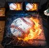 3D Sports Baseball Duvet Cover Set Teen Boys Men Bedding Set With Pillowcases Lightweight Sport Ball Theme Comforter Cover Sets