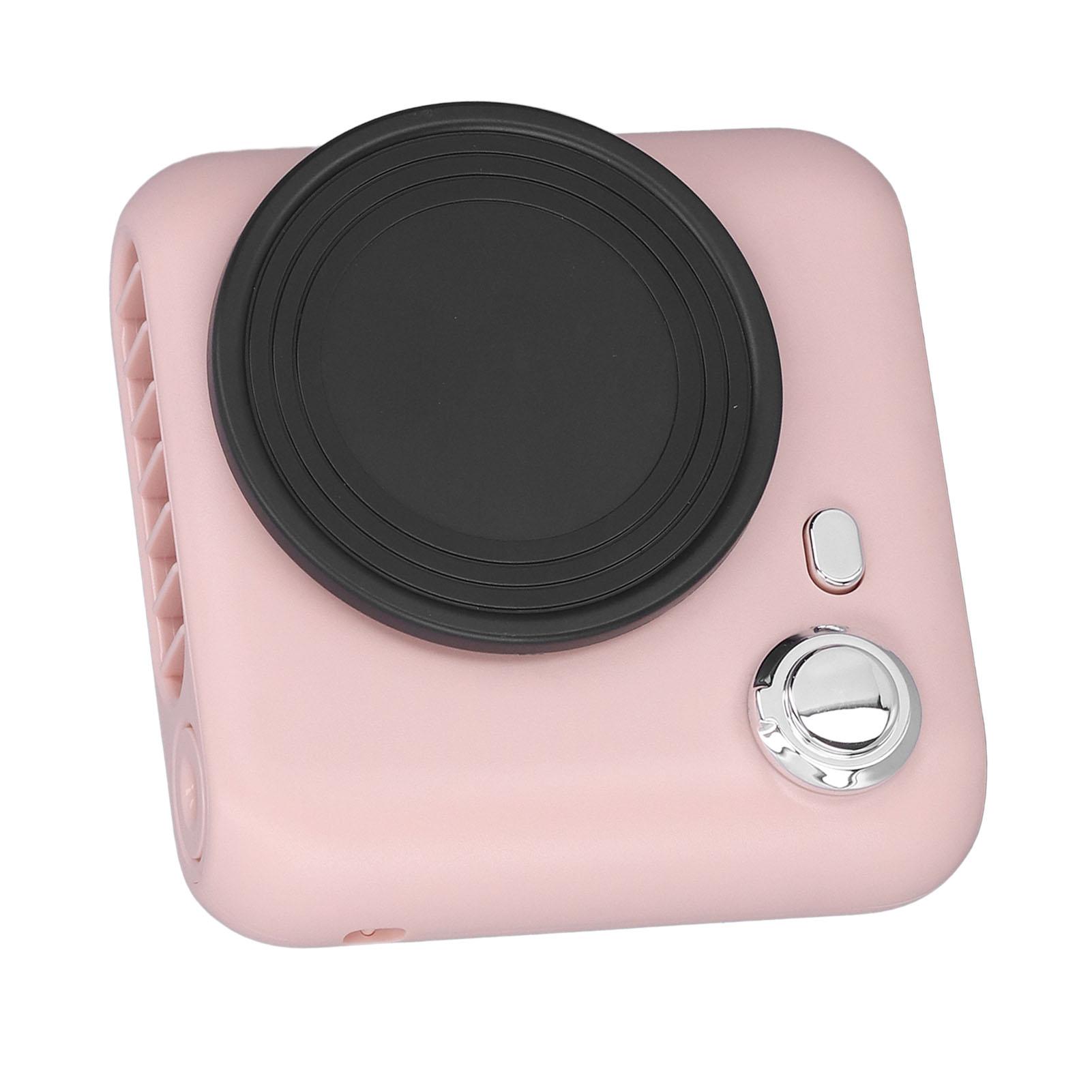 

Necklace Fan Camera Shape USB Charging Misting Function Turbofan Lanyard 1200mAh Battery Face Fan for Home
