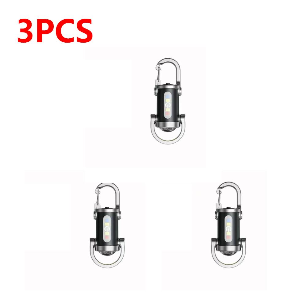 1-5PCS Powerful COB LED Flashlight Keychain USB Rechargeable Hanging Pocket Flashlight Waterproof Keyring For Camping Walking