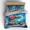 Christmas Poinsettia Decoration Bedding Duvet Cover Set Duvet Cover Pillowcases  (1*Duvet Cover 2*Pillowcases, Without Duvet Insert)