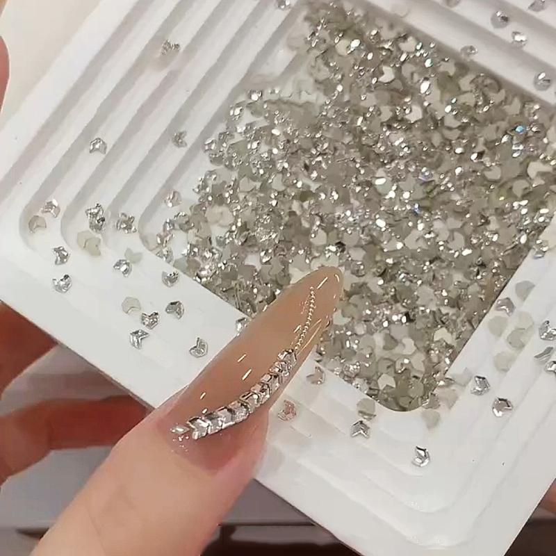 

100 Pcs Mini 3D Transparent Nail Art Decorations Simple Flat Malt Diamond Diy Nail Art Accessories