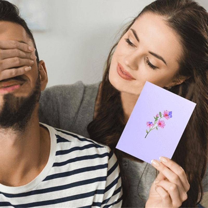 Mothers Day Greeting Card 3D Popup Flower Butterfly Card Blessing Message Thank You Card for Wife Mom Postcards Gift