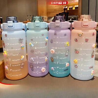 Vattenkopp Gradient 2000ml Stor Kapacitet Vattenkanna 2L Rymdkopp Sommar Fitness Sport Vattenkopp