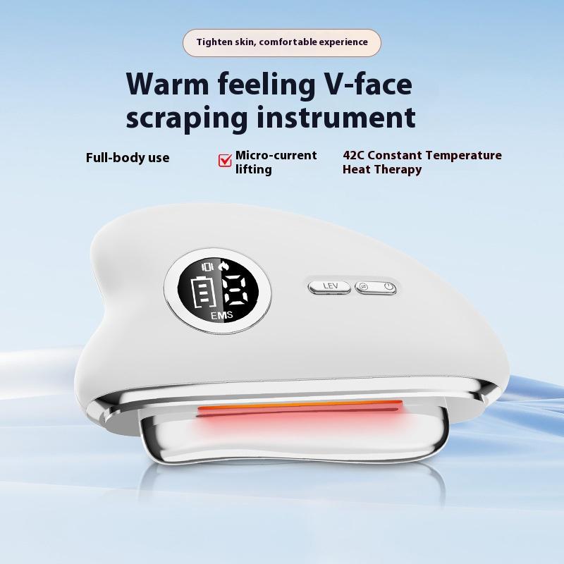 Electric Scraping Instrument V Face Lift Massage EMS Micro-current Photon Hot Compress Beauty Instrument Scraping Board