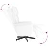 Recliner Chair with Footrest White Artificial Leather