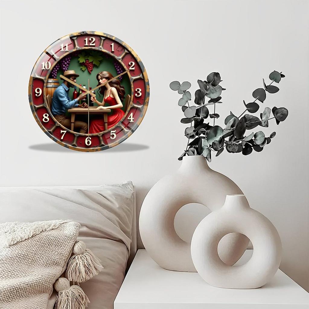 30cm Round Glass Wall Clock That Is Sure To Draw Compliments from Visitors