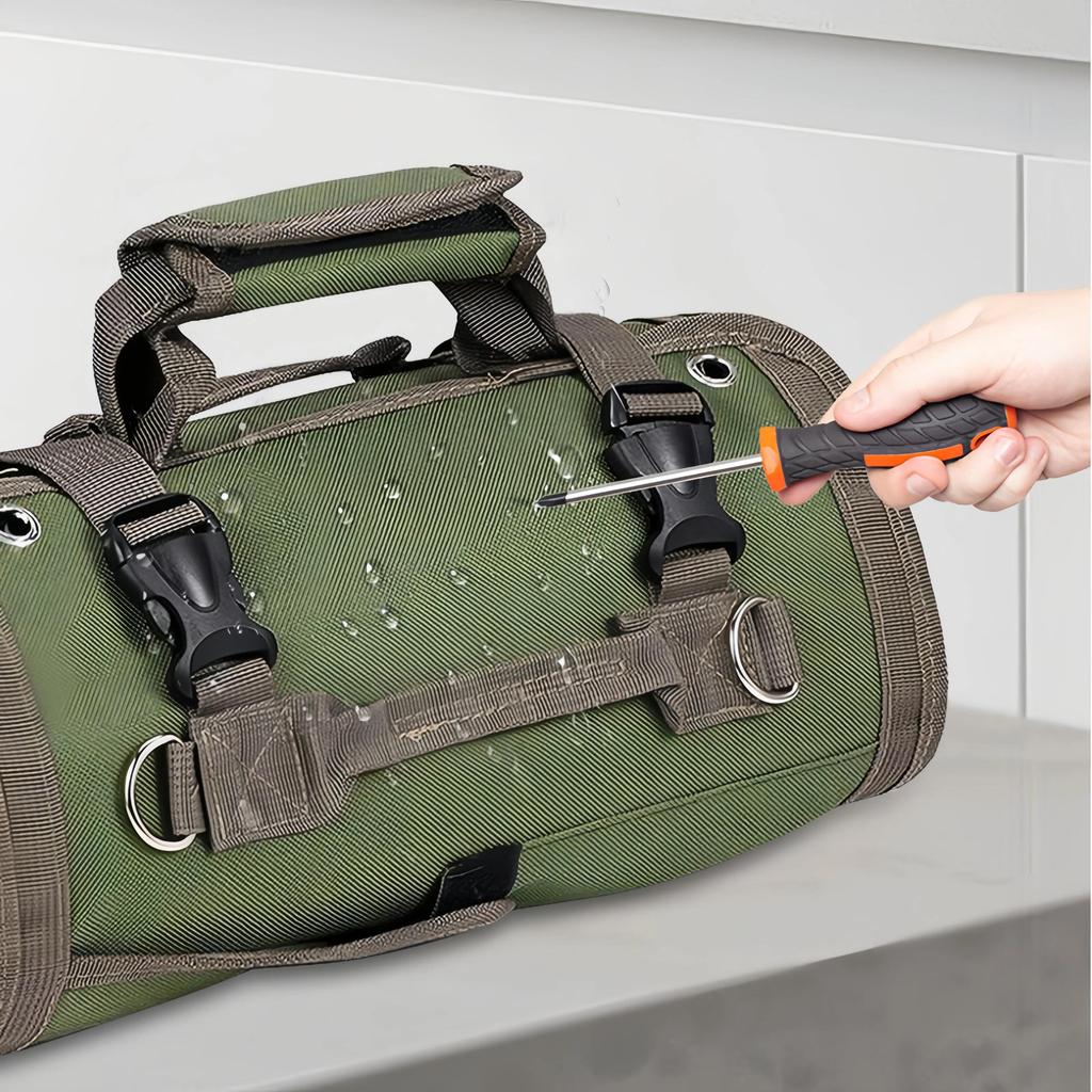Waterproof Magnetic Tool Organizer Made of Oxford Fabric for Home Storage and Multipurpose Use Portable Hand-Held Wear-Resistant Roll Bag Is Thickened