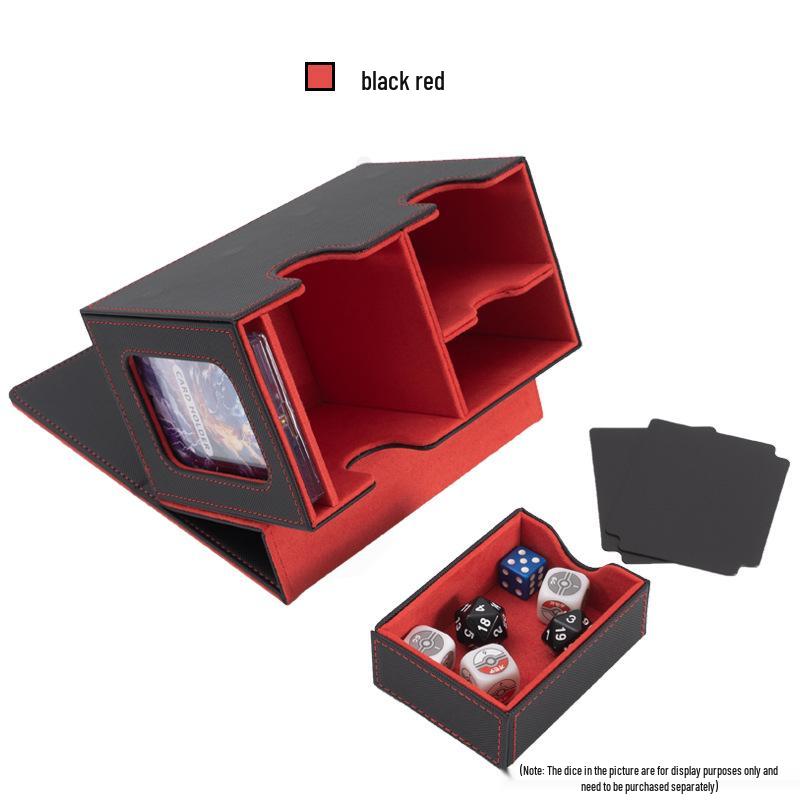 Dual Compartment Game Card Storage Box for 160+ Double Sleeved Cards - Fits Werewolf, Pokemon TCG, Ultraman Decks