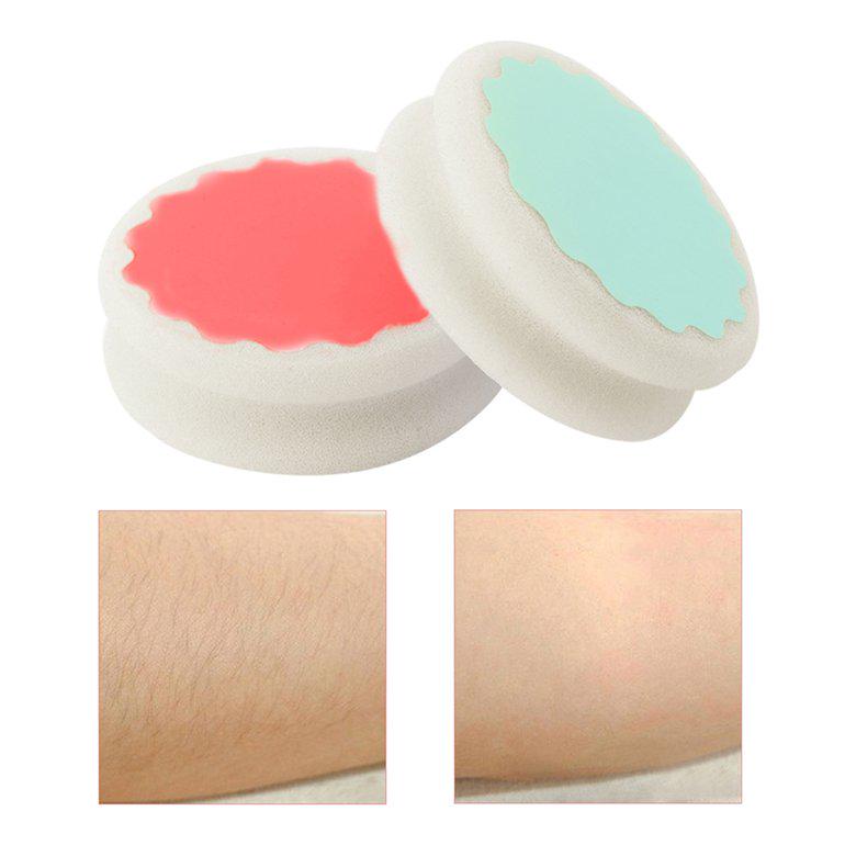 Painless Depilation Sponge Doublesided Pad Round Shape Hair Removal
