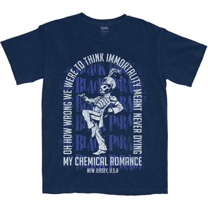 Camiseta de algodão unissex My Chemical Romance adulto com arco de imortalidade M azul marinho