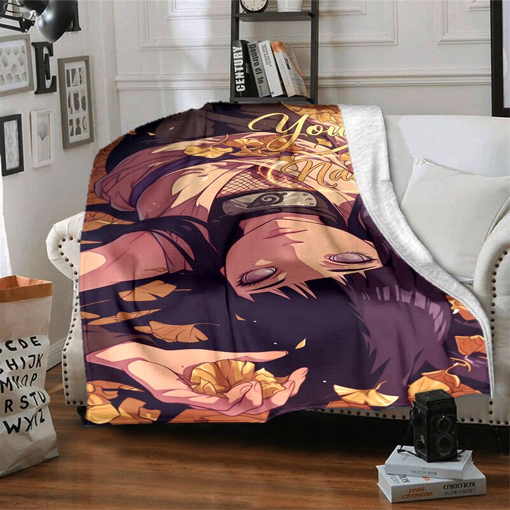 Naruto Character Personalized Text Blanket Lightweight Personalized Blanket Comfortable Great for Chair Office Nap Office Chair Four Seasons Universal