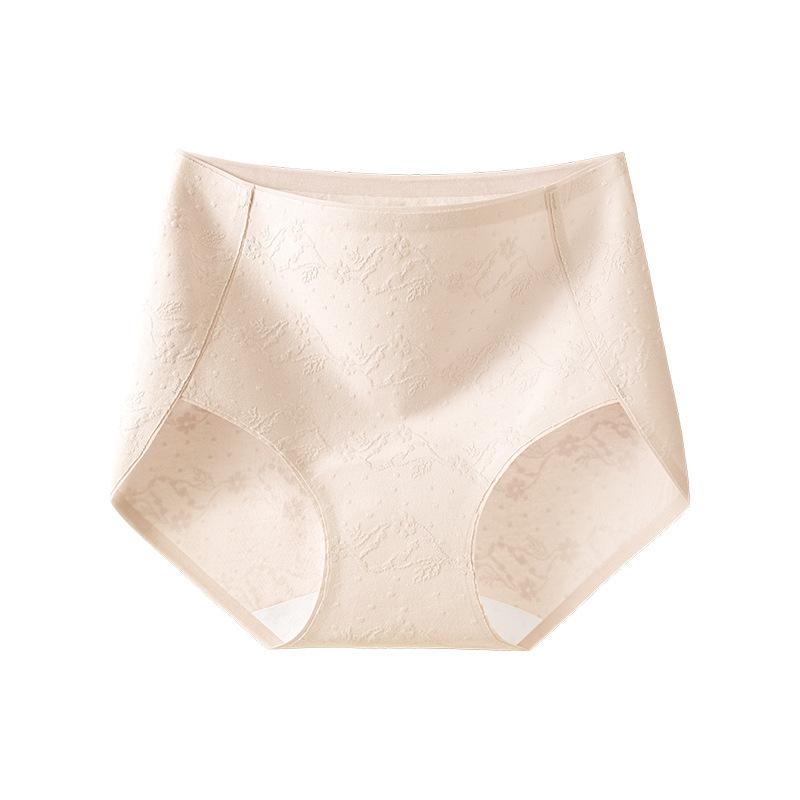 Female Spring and Autumn New Flowers Pure Cotton 10A Antibacterial Extension Crotch High Waist Belly Triangle Briefs