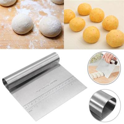 1pc Stainless Steel Scraper Cake Scraper With Scale Dough Scraper Household Diy Cake Baking Sugar Scraper Kitchen Supplies