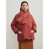JUZI ANNACAU Scarf Collar White Goose Down Short Puffer Jacket