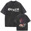 French Rapper Damso High Quality Vintage Washed ONeck Tshrit YK Mens Womens Casual Summer Clothes Oversized Short Sleeve Tees