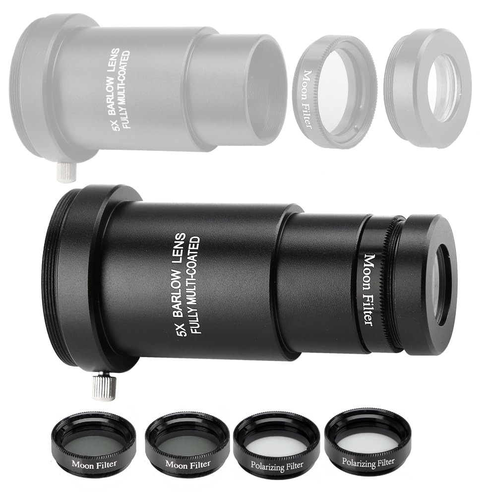 ANQILAFU Eyepiece Full Set 5x Barlow 2 Lunar 2 Polarizing Filters Optics for Images 1.25-inch 4mm/10mm/20mm Eyepieces, Lens, Filters, Multi-coated