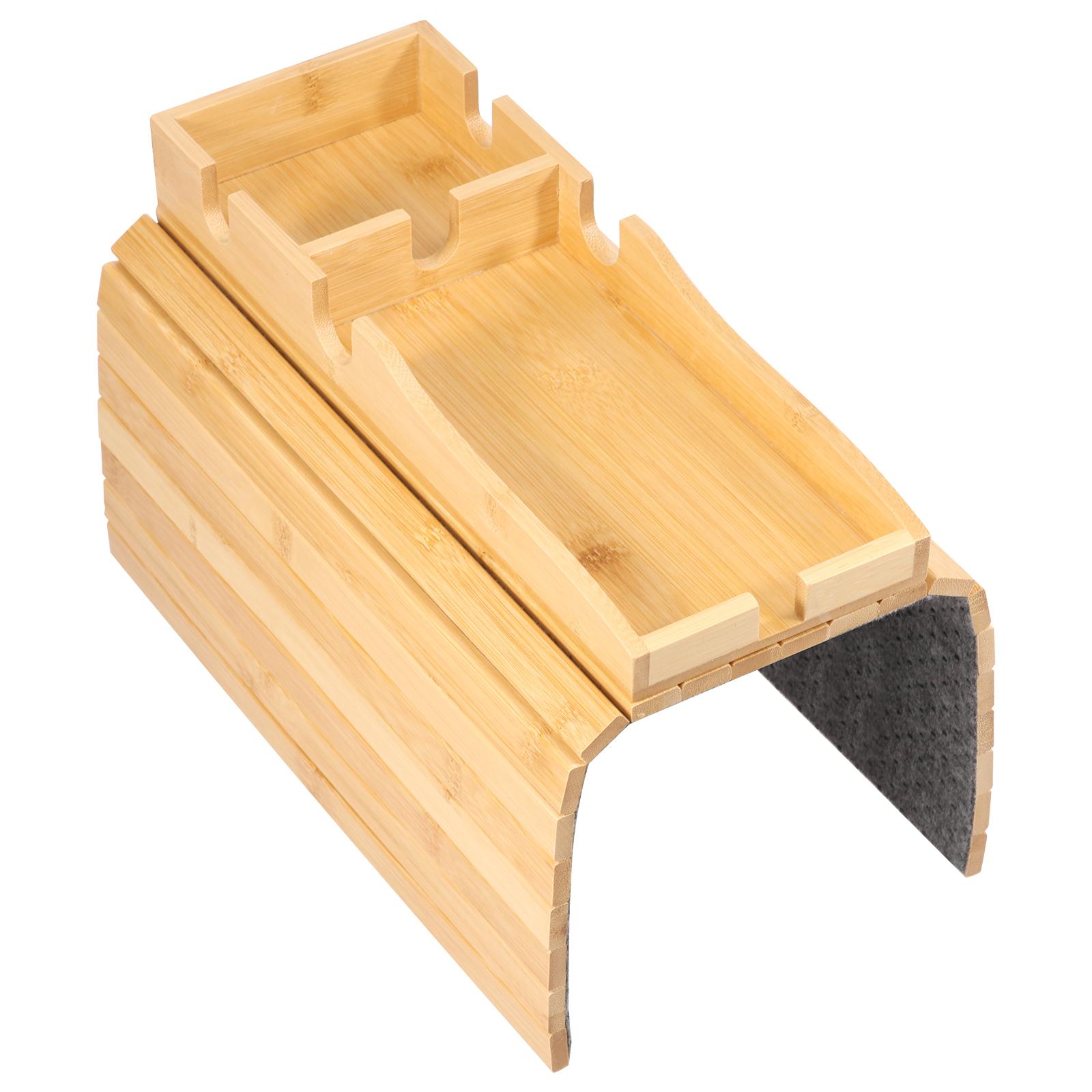 

Поднос-подставка для чашки на диван, бамбуковый подлокотник для дивана, столик, магнитный съемный держатель для закусок на подлокотник дивана с нескользящей подкладкой для чашки, закуски жёлтый