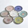 1PC Exquisite Ceramic Plate Round Flat Plate Home Underglaze Color Vegetable Salad Plate Fruit Dishes Kitchen Dinner Plates